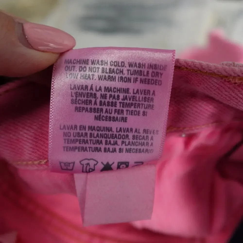 Sundry Shorts Womens‎ 24 NWT Exposed Pocket Pink Cut Off Festival Denim